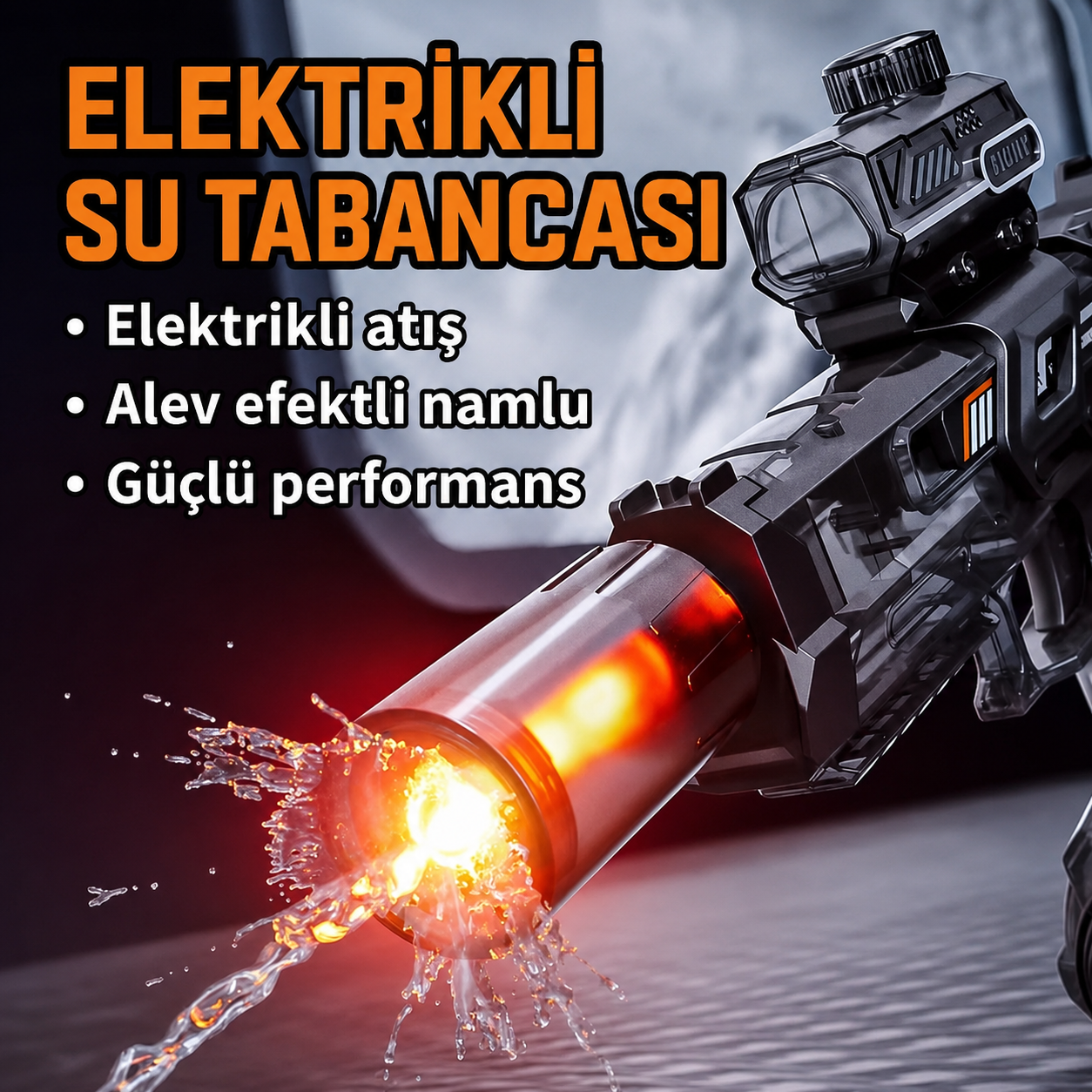 Işıklı ve Sessiz Elektrikli Su Tabancası